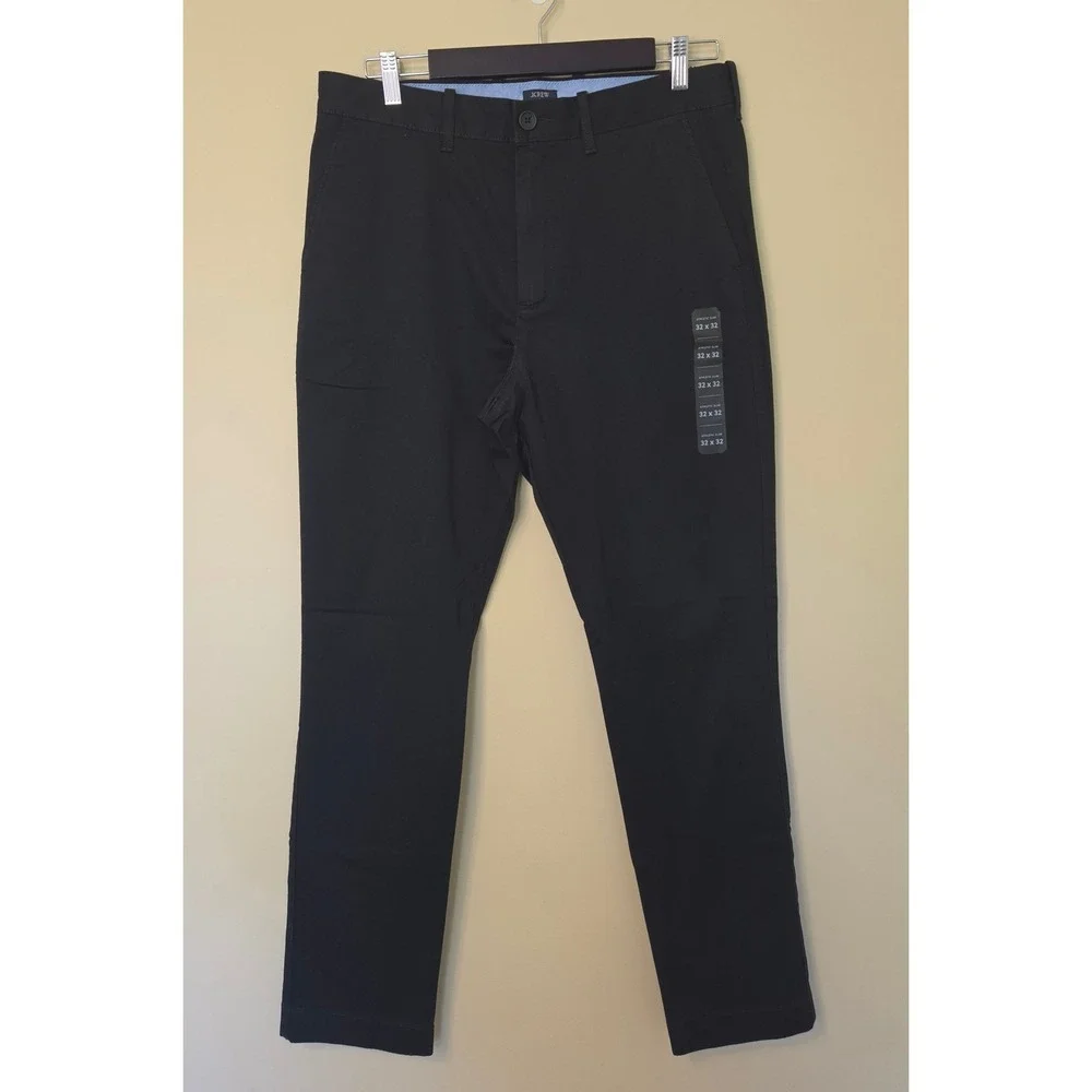 J Crew Mens Original Chino Athletic Slim Fit Pants Black 32X32 NWT